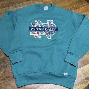 vintage 90s Notre Dame crewneck sweatshirt paisley embroidered medium